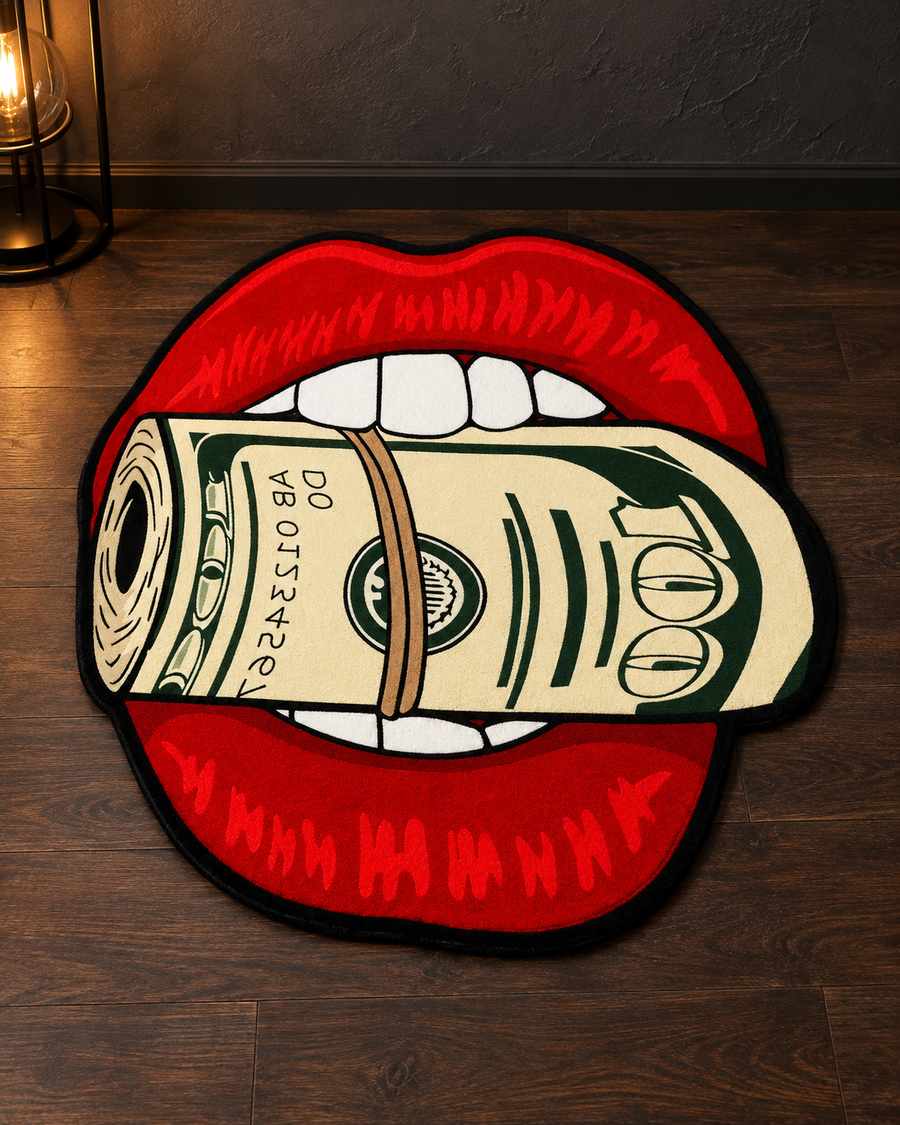 Red Lips & Banknote Rug