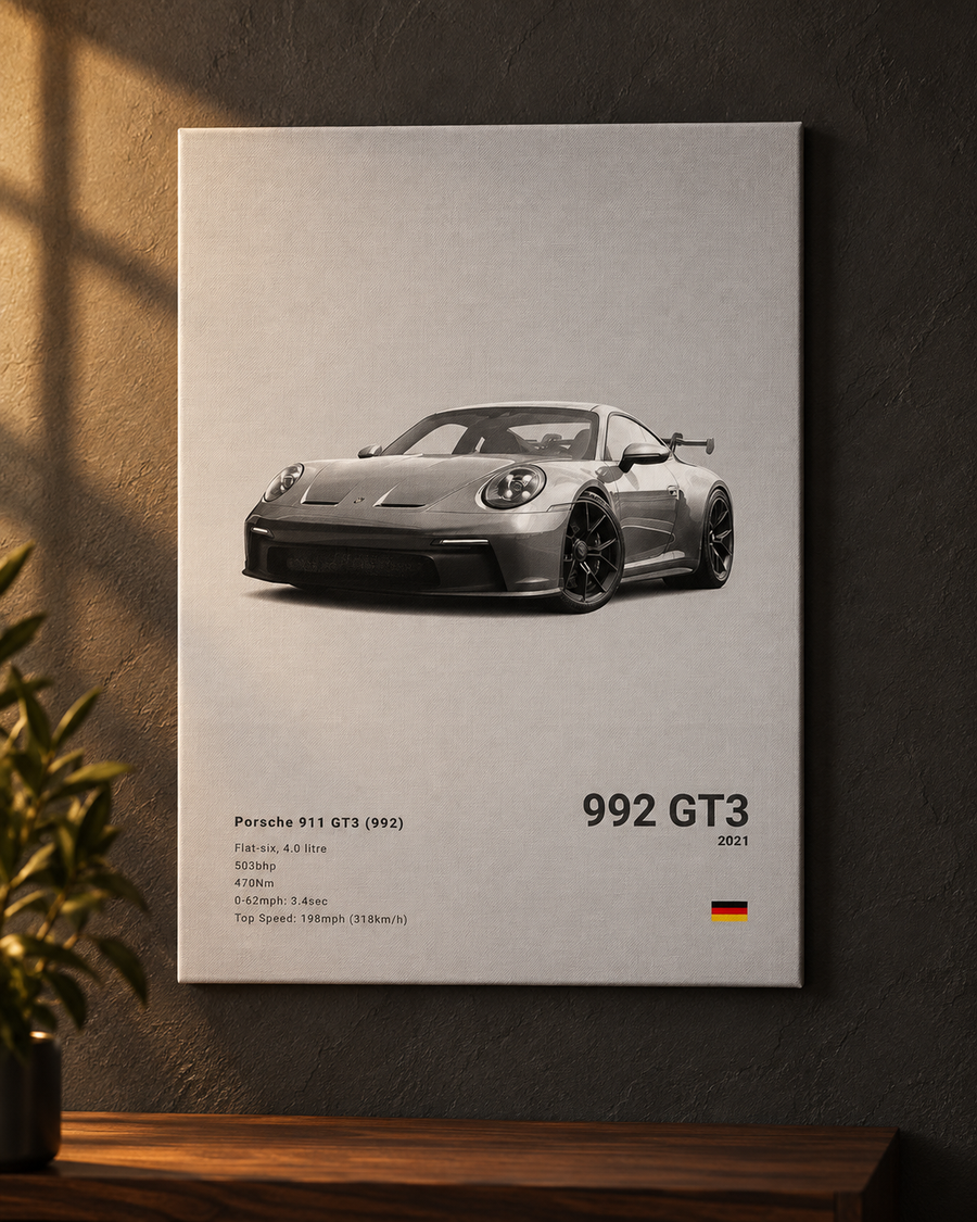 992 GT3 Canvas Print — styled product view 1