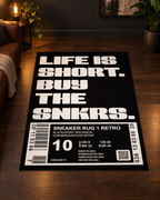Sneaker Tag Statement Rug — styled product view 1