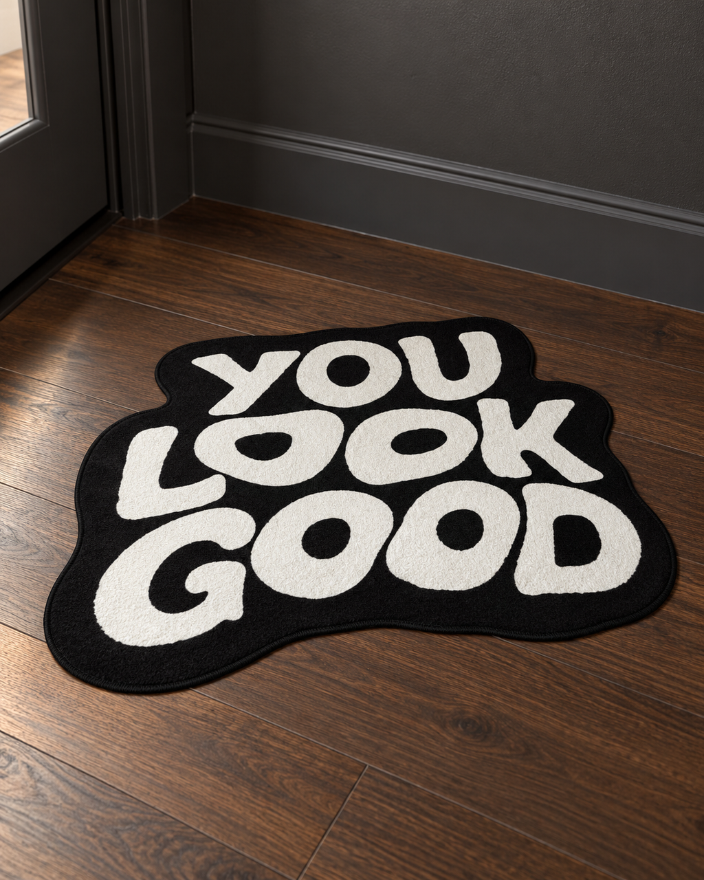 You Look Good Printed Rug — styled product view 1