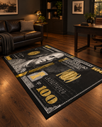 Dollar Bill Statement Rug — styled product view 2