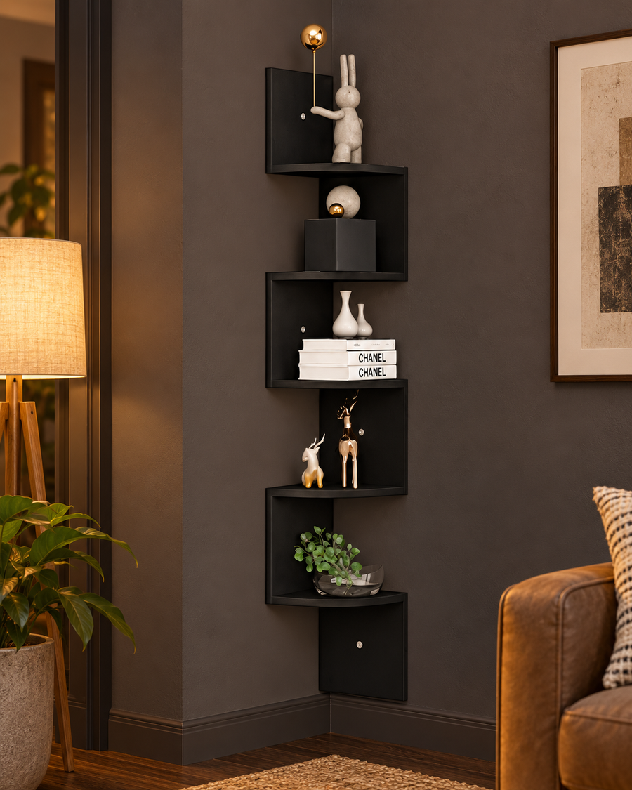 Five-Tier Zigzag Corner Shelf