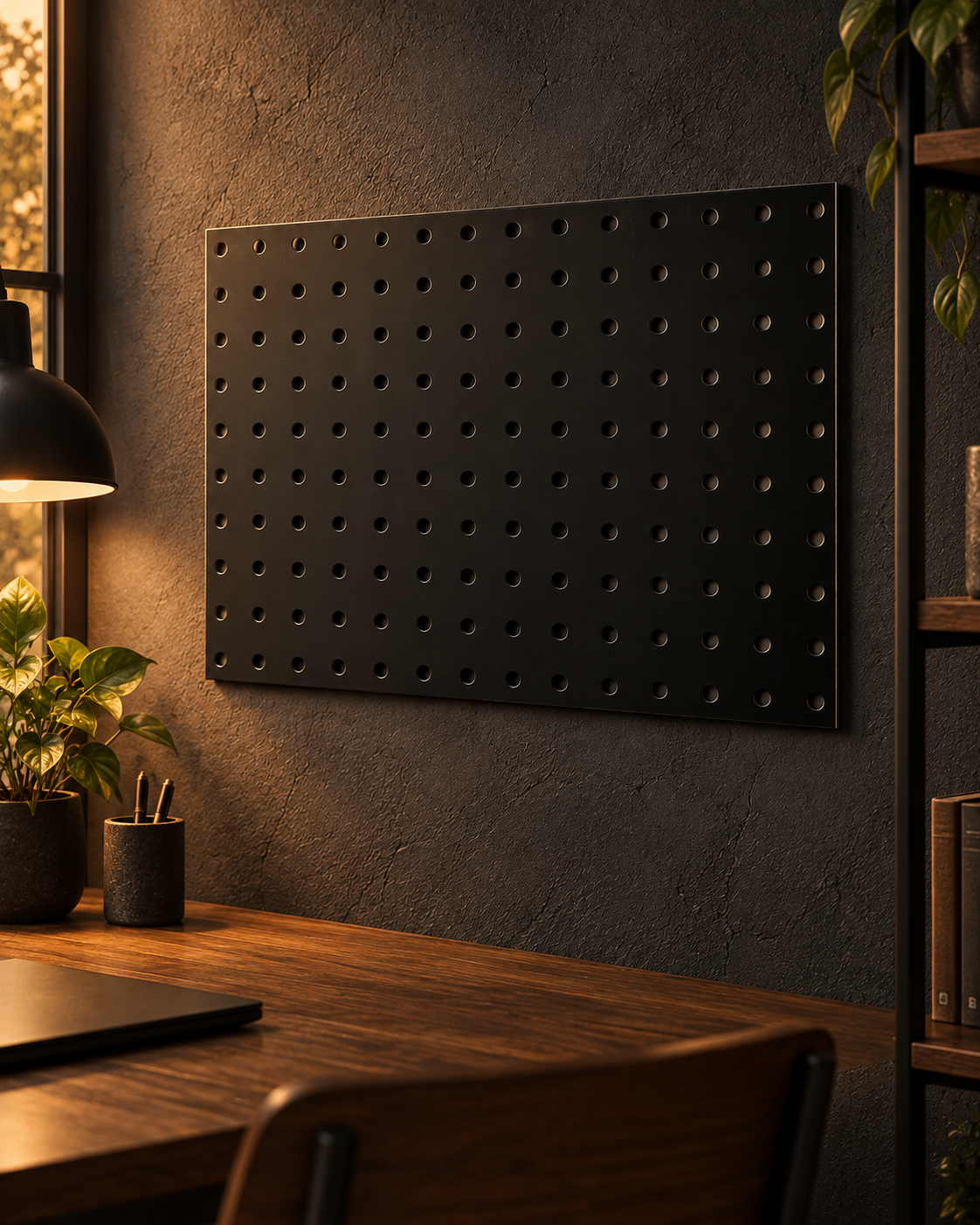 Black Metal Pegboard — styled product view 2