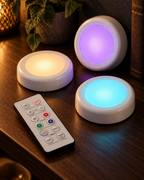 Colour-Changing Puck Lights — Set of 3 — styled product view 3