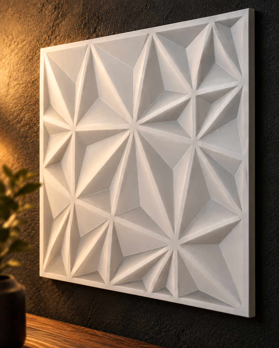 3D Diamond Wall Panels — styled product view 3