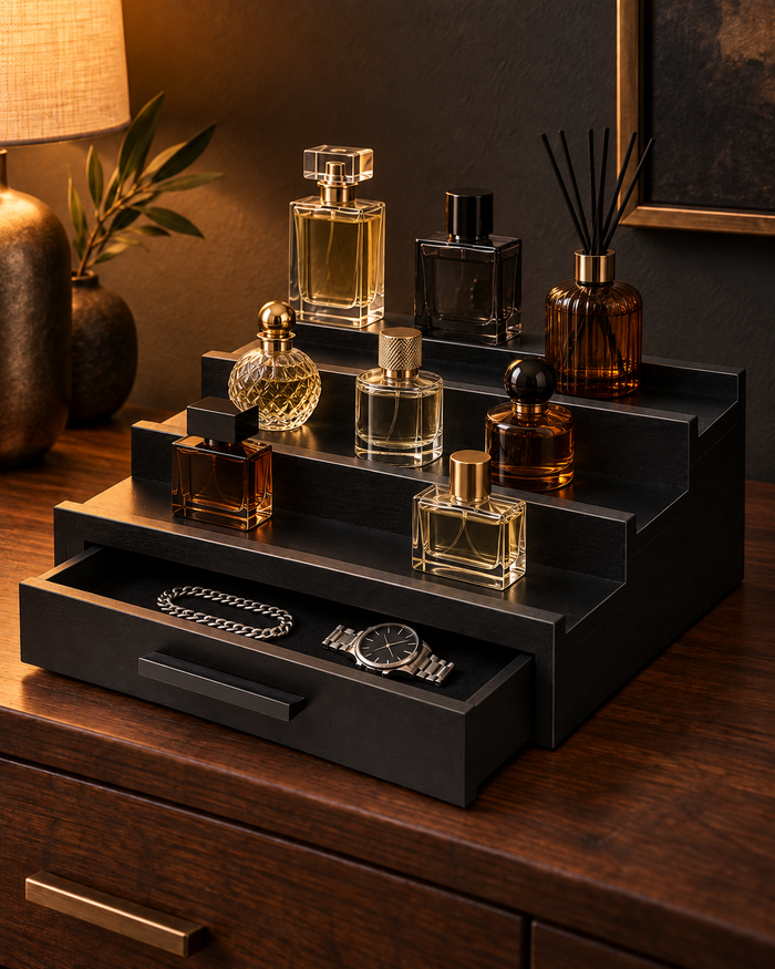 Fragrance Display Stand with Drawer