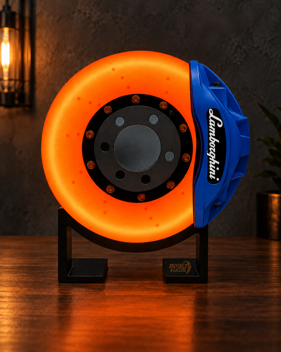 Lambo-Style Brake Disc LED Lamp — Blue caliper colour preview